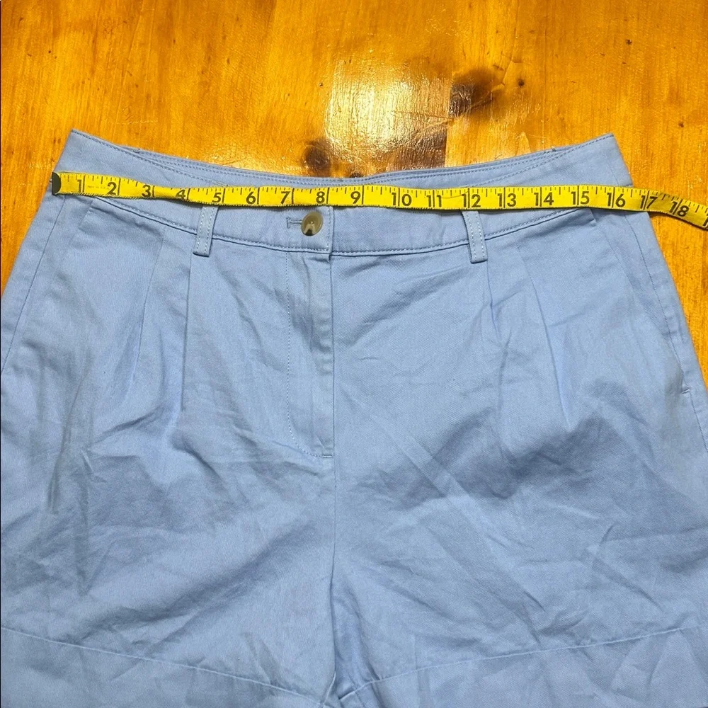 J.Crew Light Blue Cotton Chino Pleated Shorts Preppy High Waist Size 8 New - Picture 4 of 7